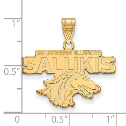 Vergoldet Sterlingsilber Logoart Southern Illinois University Salukis Mittel Anhänger