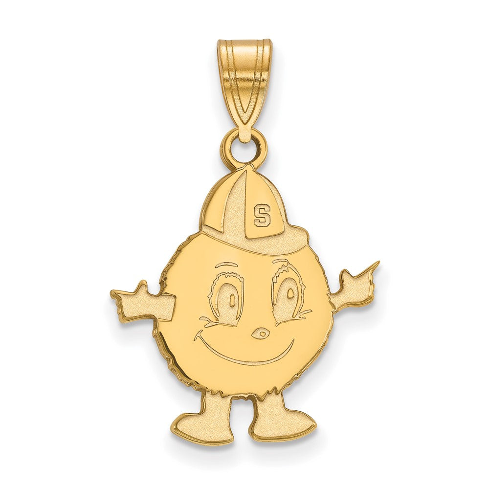 Vergoldet Sterlingsilber Logoart Syracuse University Mascot Groß Anhänger