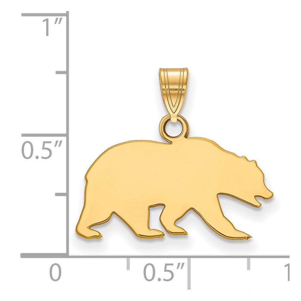 Vergoldet Sterlingsilber Logoart University Of California Berkeley Bär Klein Anhänger