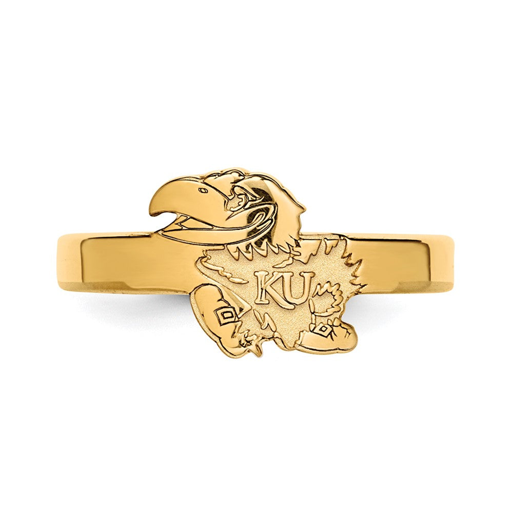 Vergoldet Sterlingsilber Logoart University Of Kansas Jayhawk Zehenring