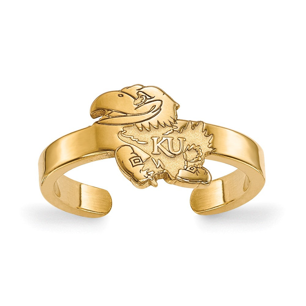 Vergoldet Sterlingsilber Logoart University Of Kansas Jayhawk Zehenring