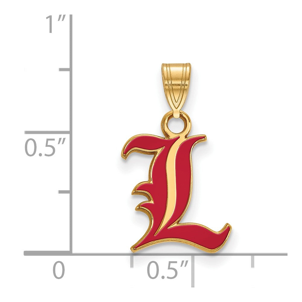 Vergoldet Sterlingsilber Logoart University Of Louisville Buchstabe L Klein Emailliert Anhänger