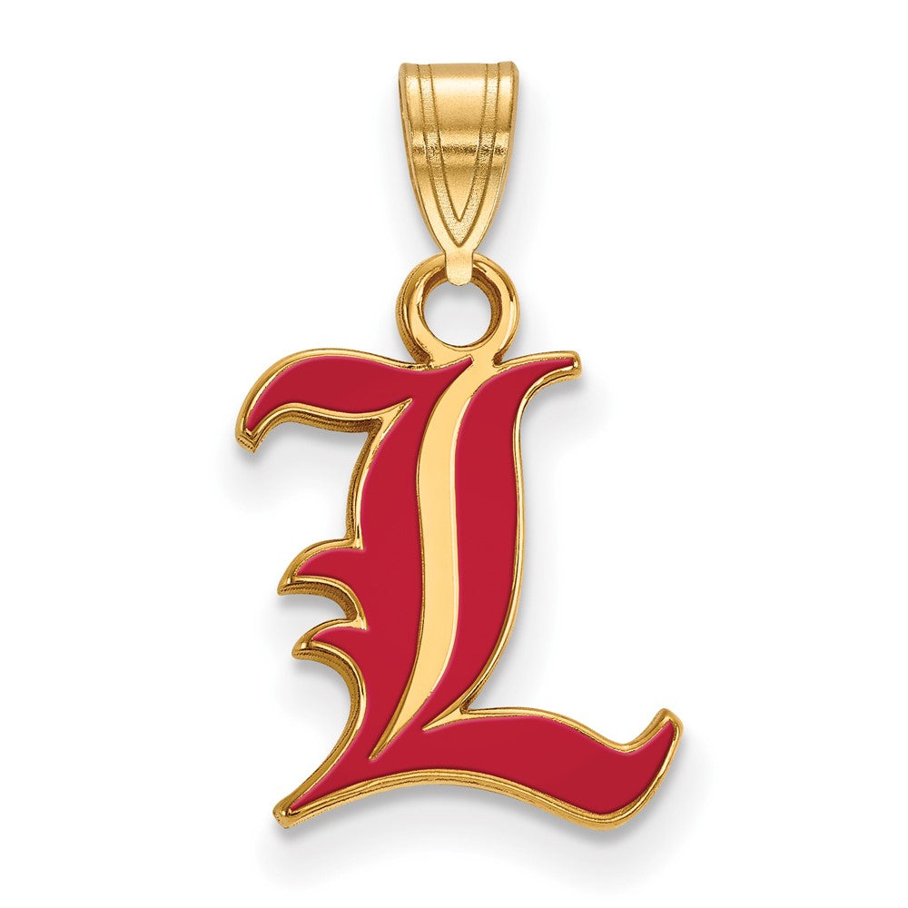 Vergoldet Sterlingsilber Logoart University Of Louisville Buchstabe L Klein Emailliert Anhänger