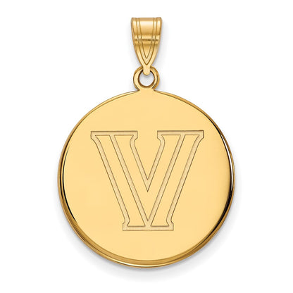Vergoldet Sterlingsilber Logoart Villanova University Buchstabe V Groß Plättchen Anhänger