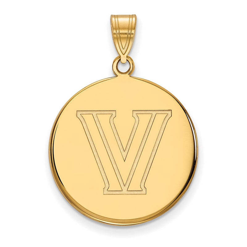 Vergoldet Sterlingsilber Logoart Villanova University Buchstabe V Groß Plättchen Anhänger