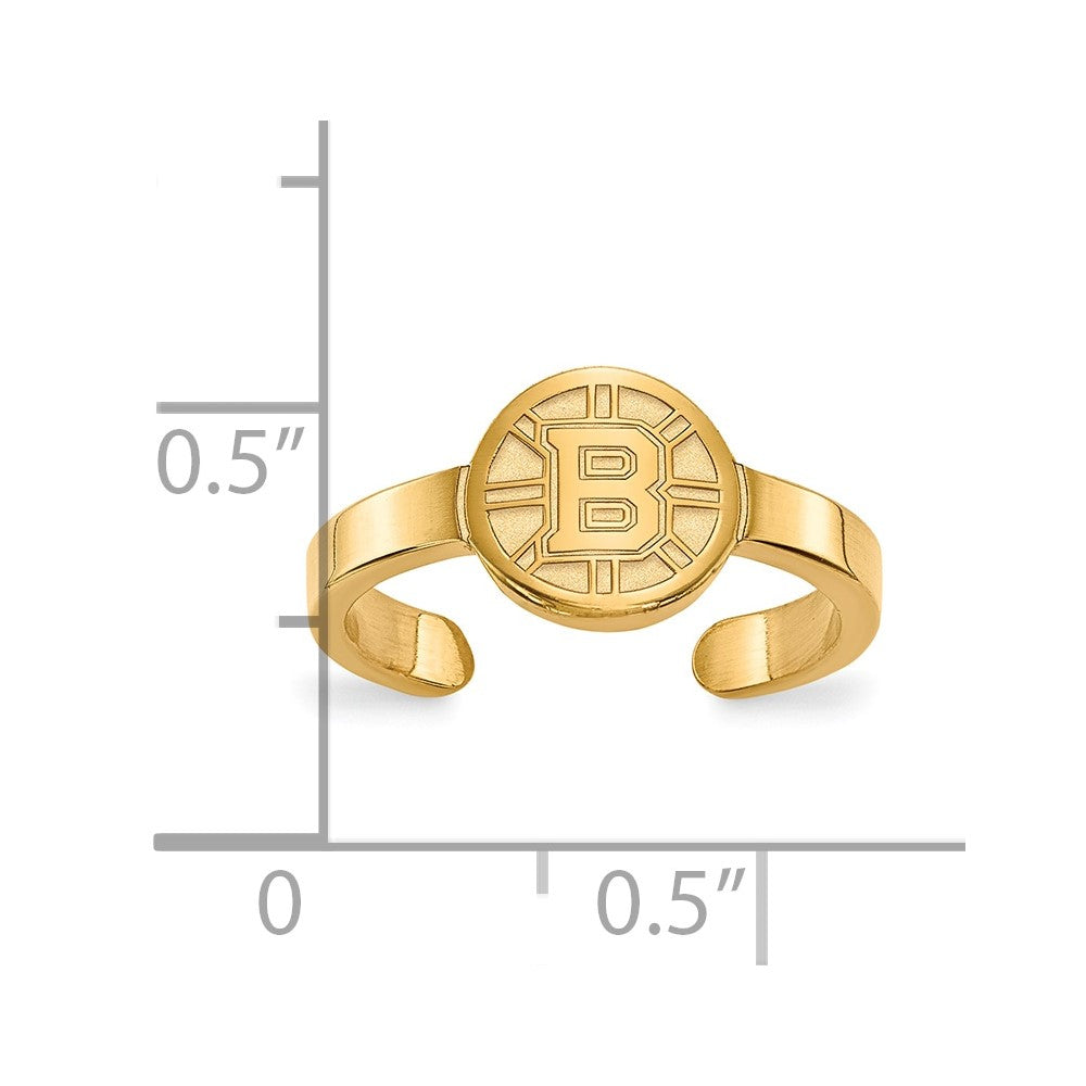Vergoldet Sterlingsilber Nhl Logoart Boston Bruins Zehenring