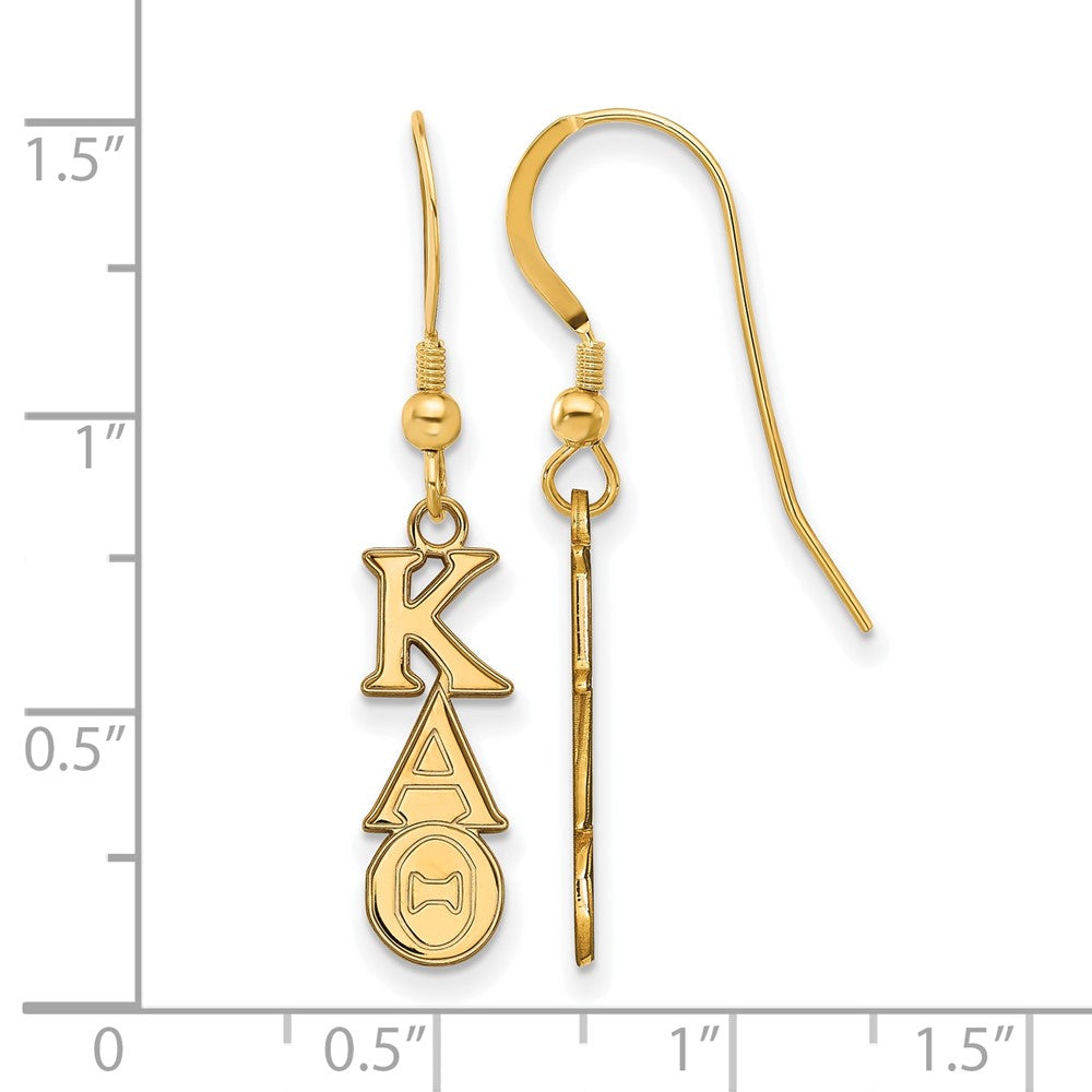 Vergoldet Sterlingsilber Logoart Kappa Alpha Theta Extra Sorority Greek Buchstaben Klein Hängend Draht Ohrringe
