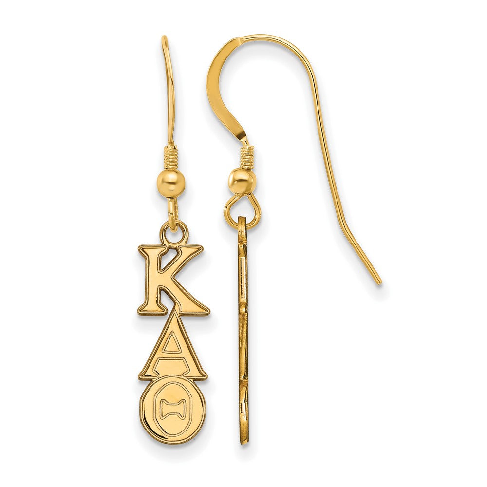 Vergoldet Sterlingsilber Logoart Kappa Alpha Theta Extra Sorority Greek Buchstaben Klein Hängend Draht Ohrringe
