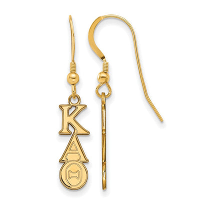 Vergoldet Sterlingsilber Logoart Kappa Alpha Theta Extra Sorority Greek Buchstaben Klein Hängend Draht Ohrringe