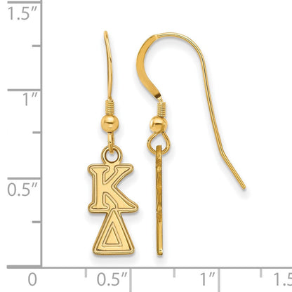 Vergoldet Sterlingsilber Logoart Kappa Delta Extra Sorority Greek Buchstaben Klein Hängend Draht Ohrringe