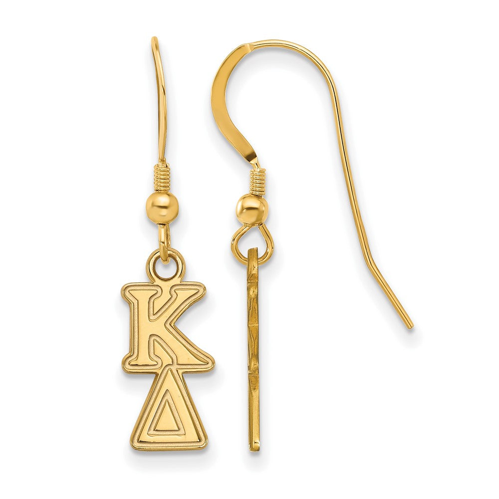 Vergoldet Sterlingsilber Logoart Kappa Delta Extra Sorority Greek Buchstaben Klein Hängend Draht Ohrringe