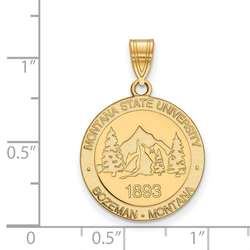 Vergoldet Sterlingsilber Logoart Montana State University Groß Wappen Anhänger