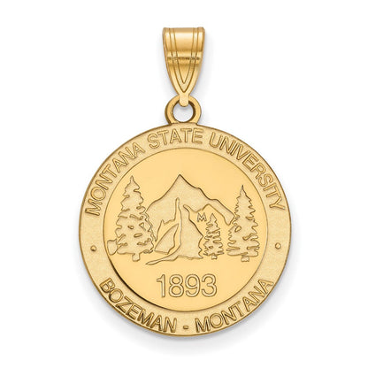 Vergoldet Sterlingsilber Logoart Montana State University Groß Wappen Anhänger