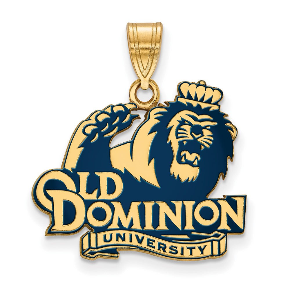Vergoldet Sterlingsilber Logoart Old Dominion University Groß Emailliert Anhänger