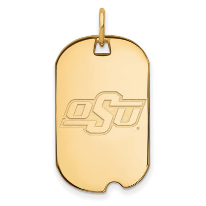 14K Gelbgold Logoart Oklahoma State University O S U Klein Erkennungsmarke Anhänger