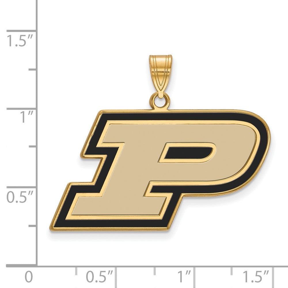 Vergoldet Sterlingsilber Logoart Purdue University Buchstabe P Groß Emailliert Anhänger