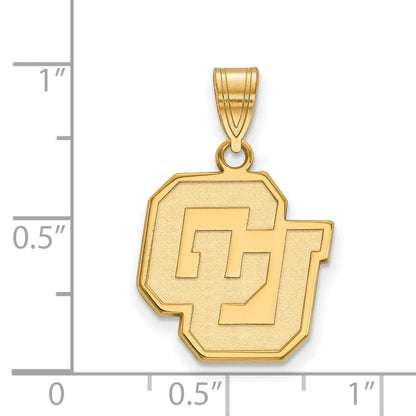 10K Gelbgold Logoart University Of Colorado C U Mittel Anhänger