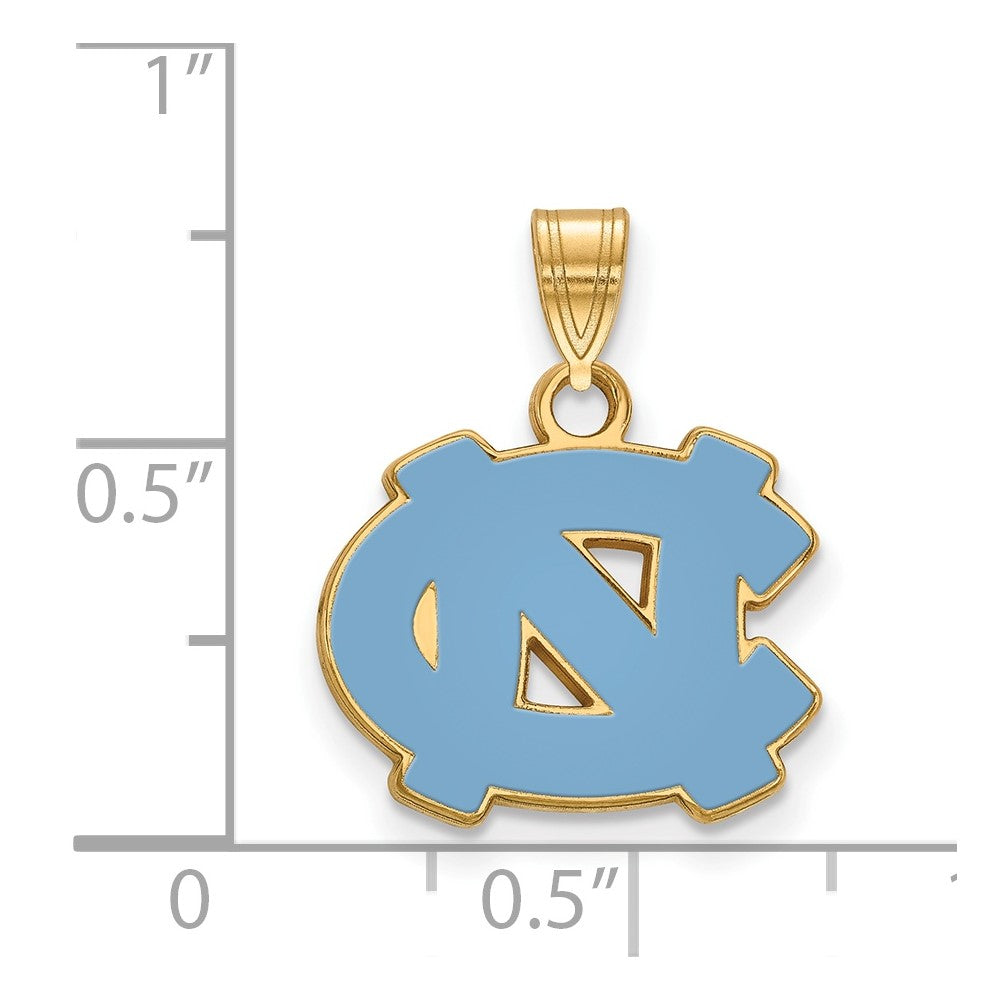 Vergoldet Sterlingsilber Logoart University Of North Carolina N C Klein Emailliert Anhänger