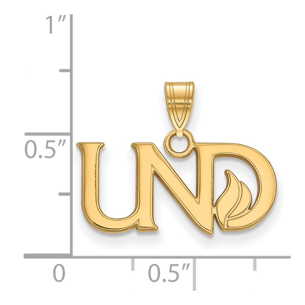 Vergoldet Sterlingsilber Logoart University Of North Dakota U N D Klein Anhänger