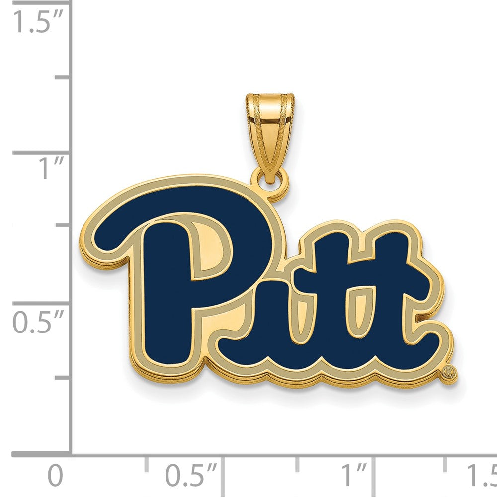 Vergoldet Sterlingsilber Logoart University Of Pittsburgh Groß Emailliert Anhänger