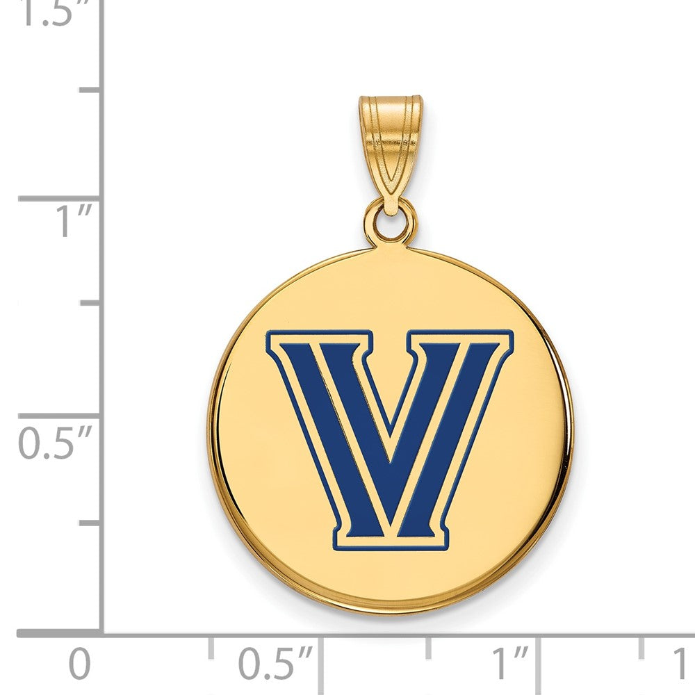 Vergoldet Sterlingsilber Logoart Villanova University Buchstabe V Groß Emailliert Plättchen Anhänger