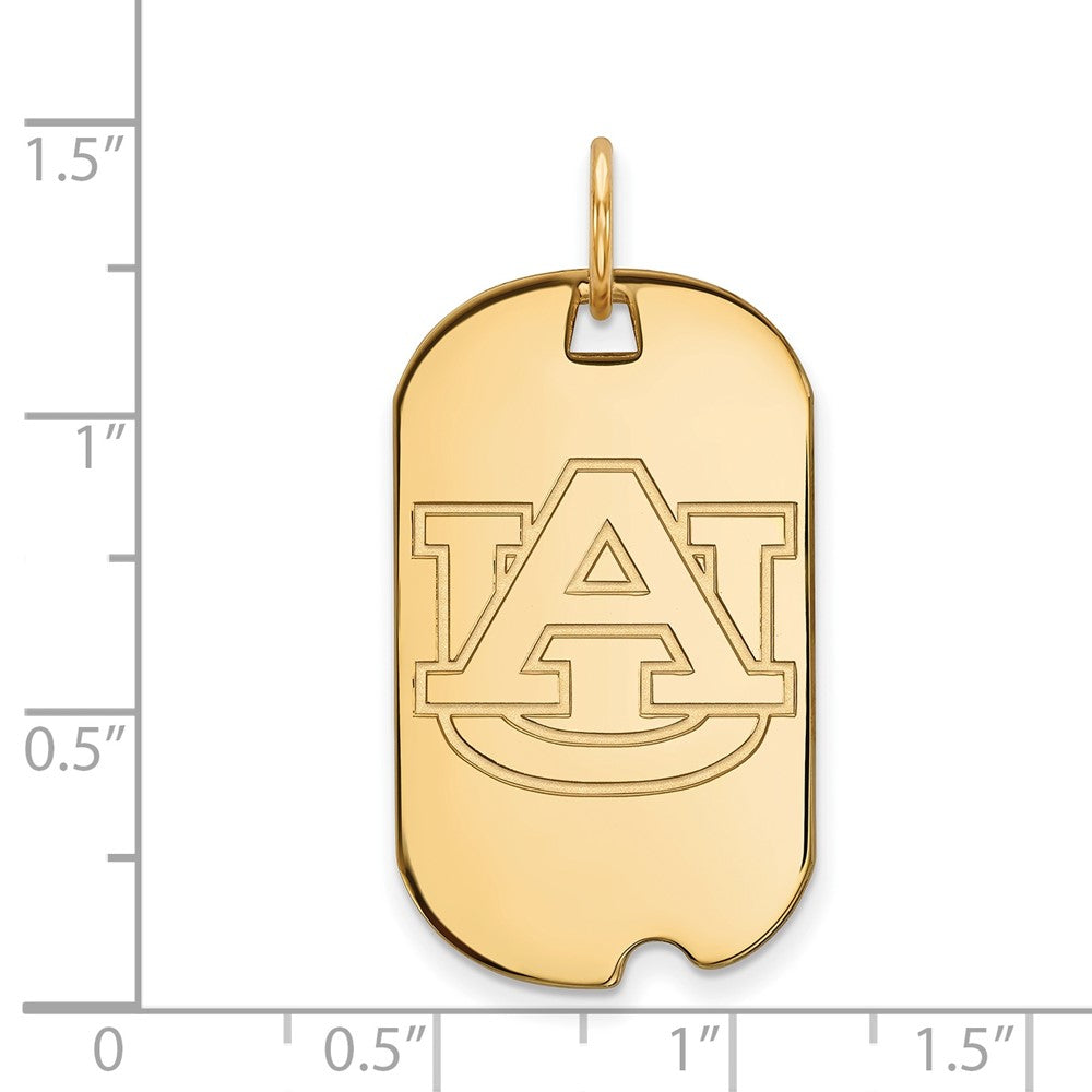 Vergoldet Sterlingsilber Logoart Auburn University Klein Erkennungsmarke Anhänger