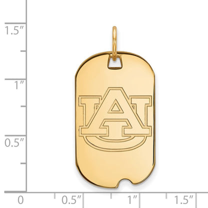 Vergoldet Sterlingsilber Logoart Auburn University Klein Erkennungsmarke Anhänger