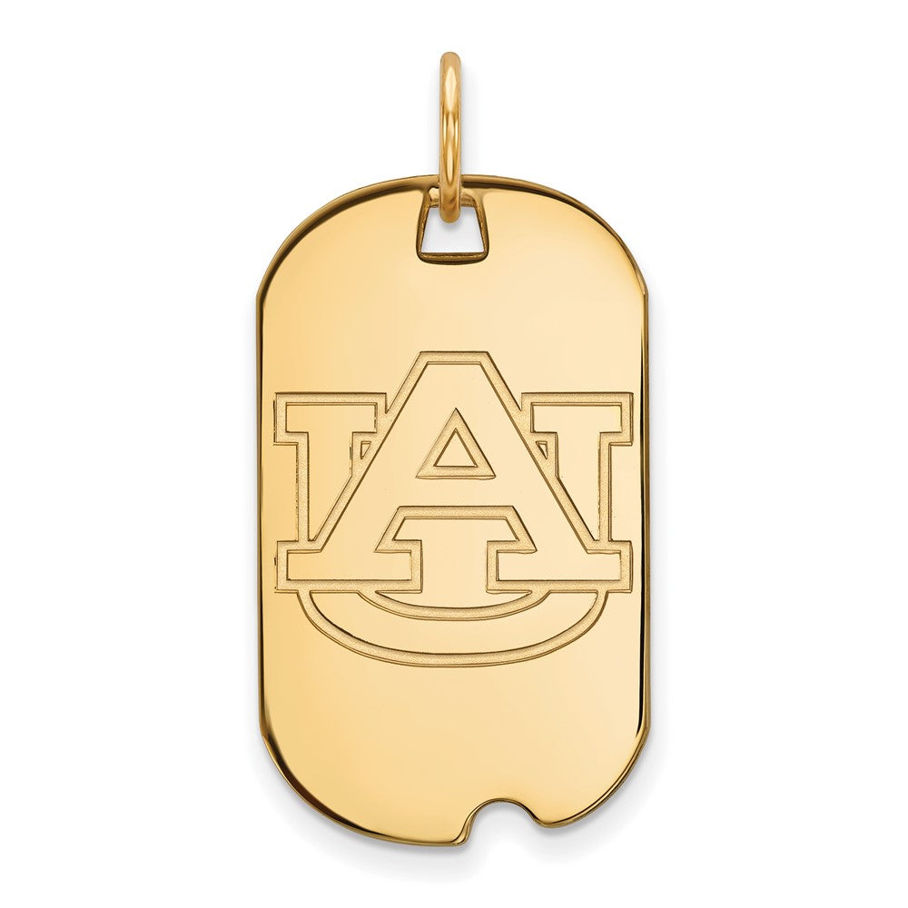 10K Gelbgold Logoart Auburn University Klein Erkennungsmarke Anhänger