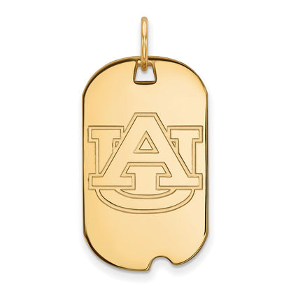 Vergoldet Sterlingsilber Logoart Auburn University Klein Erkennungsmarke Anhänger
