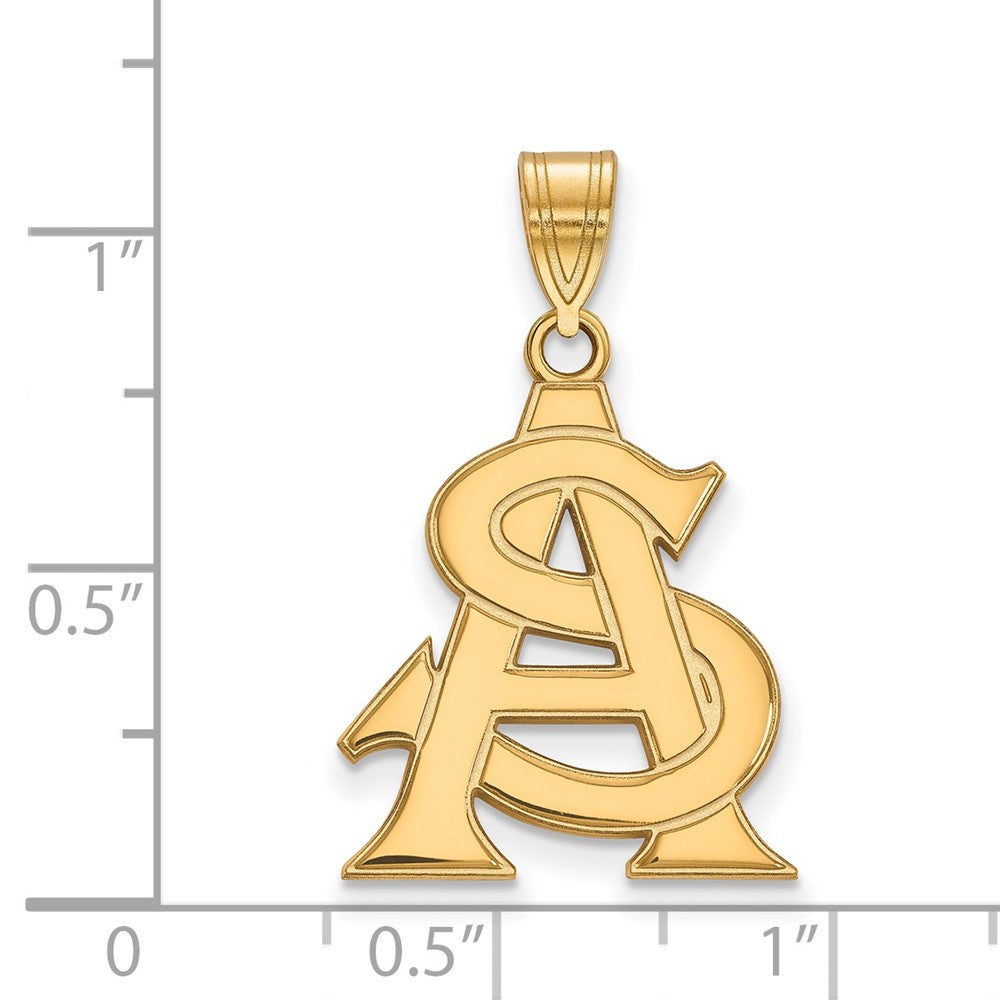 Vergoldet Sterlingsilber Logoart Arizona State University A S Groß Anhänger