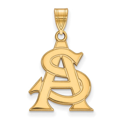 10K Gelbgold Logoart Arizona State University A S Groß Anhänger