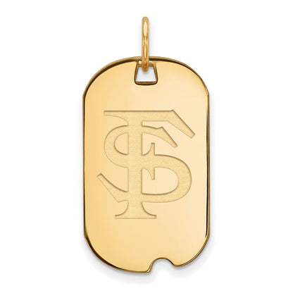 Vergoldet Sterlingsilber Logoart Florida State University F S Klein Erkennungsmarke Anhänger