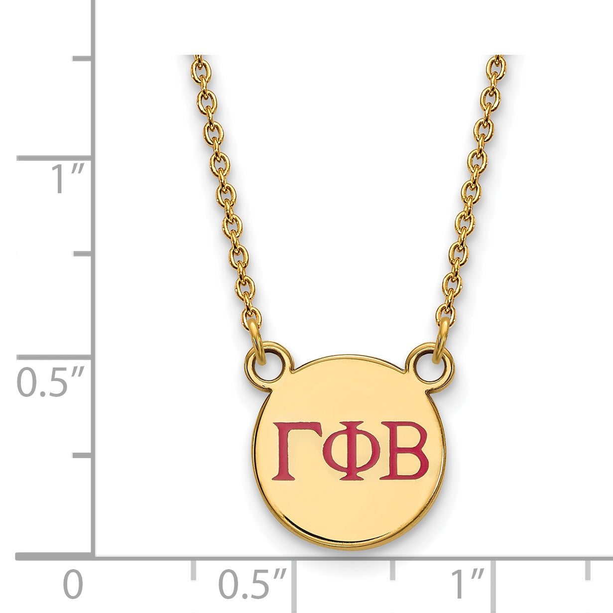 Vergoldet Sterlingsilber Logoart Gamma Phi Beta Sorority Greek Buchstaben Klein Farbe Emaille Anhänger 18 Zoll Halskette