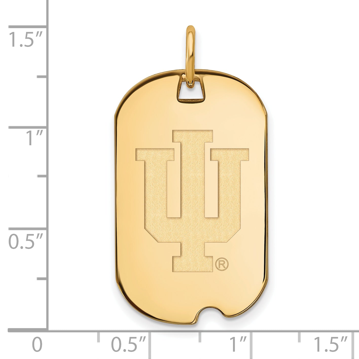 10K Gelbgold Logoart Indiana University I U Klein Erkennungsmarke Anhänger