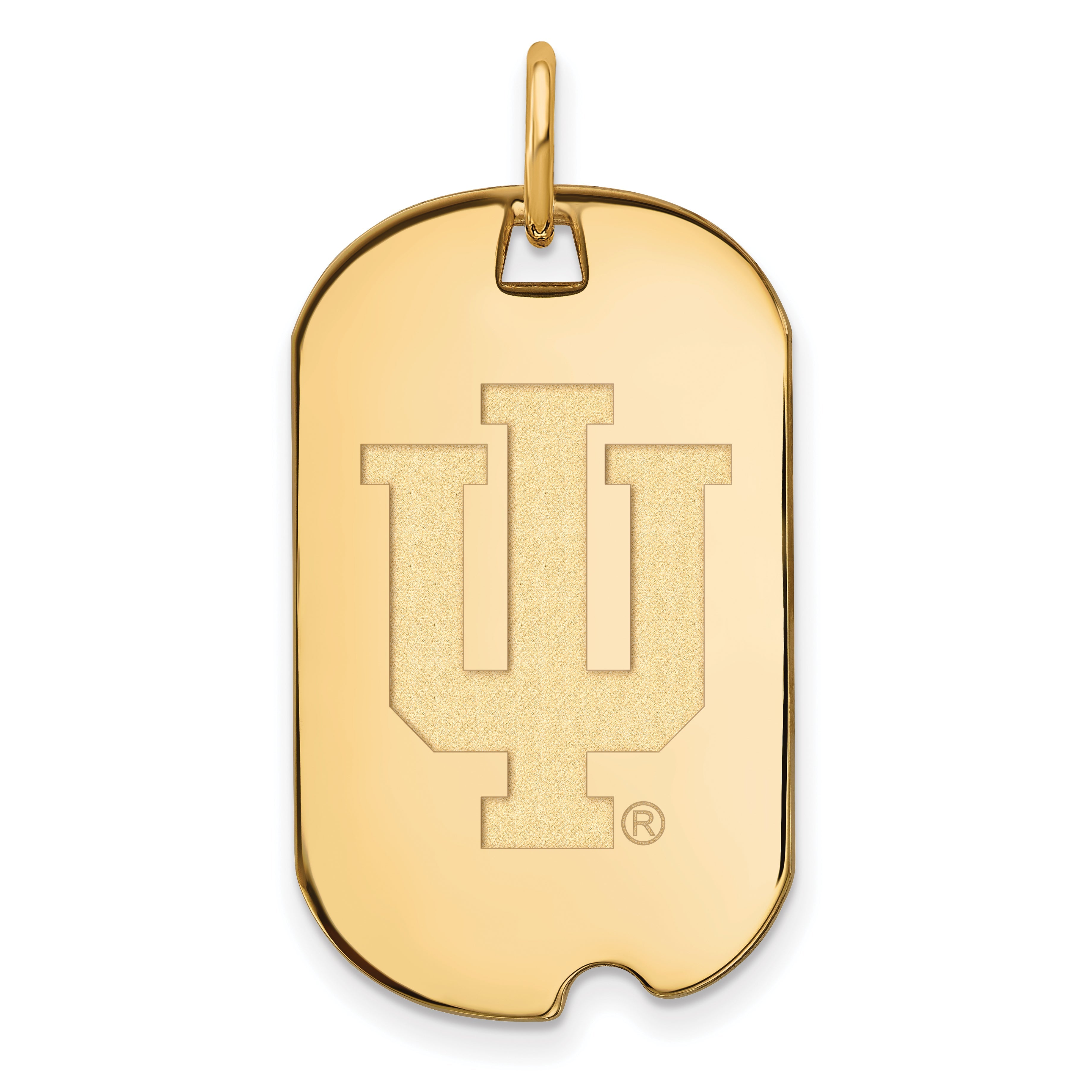 10K Gelbgold Logoart Indiana University I U Klein Erkennungsmarke Anhänger