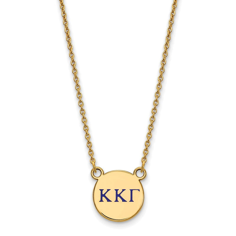 Vergoldet Sterlingsilber Logoart Kappa Gamma Sorority Greek Buchstaben Klein Farbe Emaille Anhänger 18 Zoll Halskette