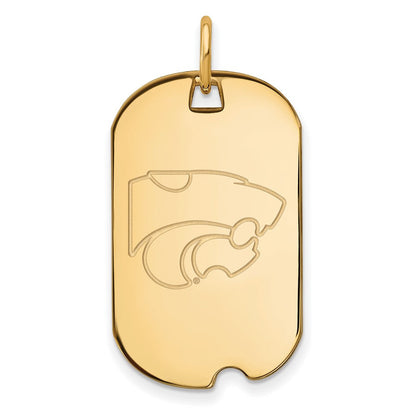 10K Gelbgold Logoart Kansas State University Wildkatze Klein Erkennungsmarke Anhänger