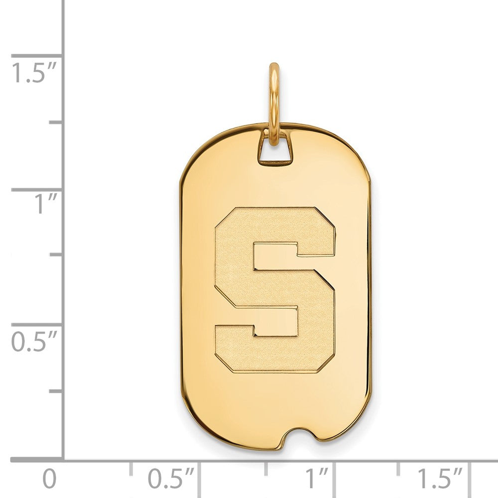 10K Gelbgold Logoart Michigan State University Buchstabe S Klein Erkennungsmarke Anhänger