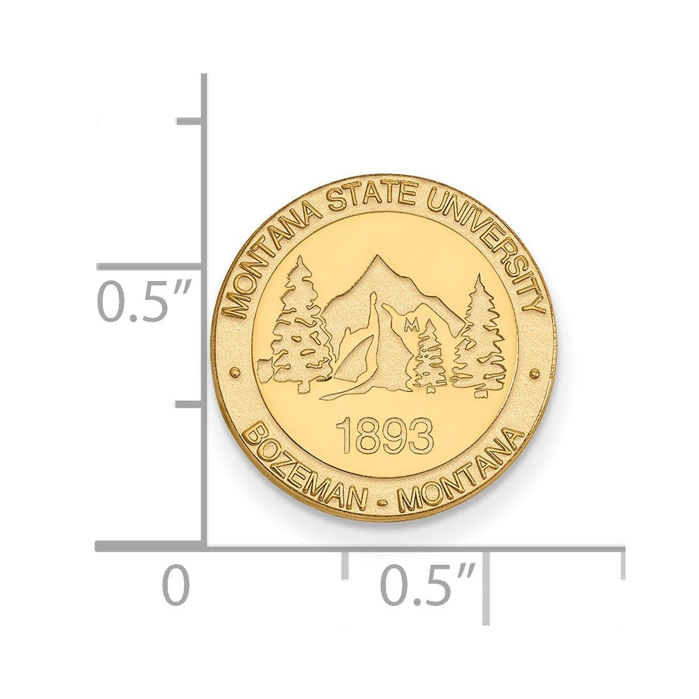 14K Gelbgold Gold Logoart Montana State University Wappen Anstecknadel