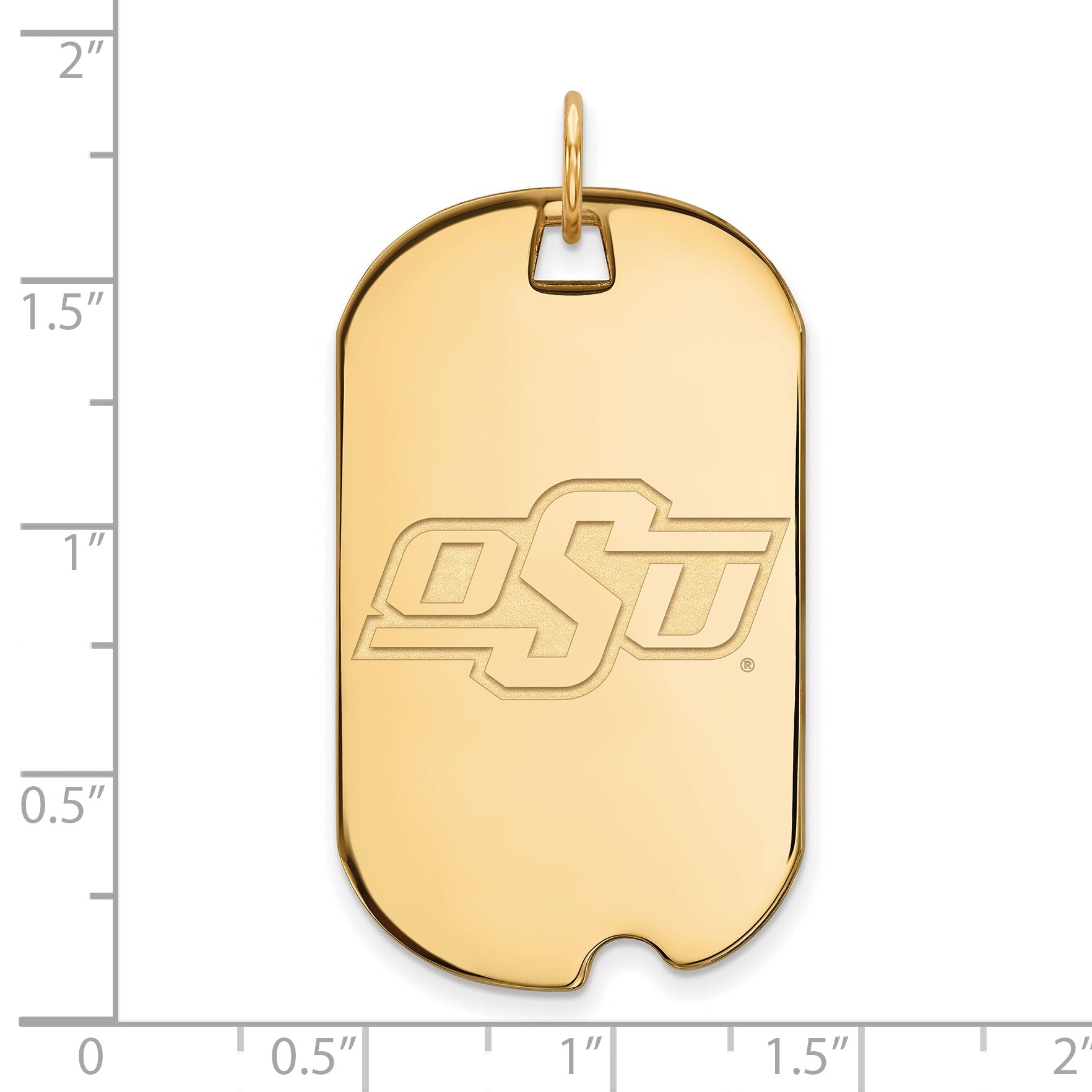Vergoldet Sterlingsilber Logoart Oklahoma State University O S U Groß Erkennungsmarke Anhänger