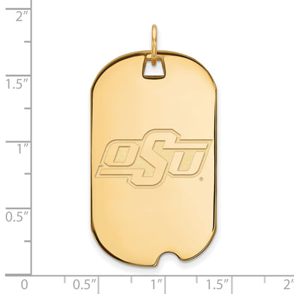 Vergoldet Sterlingsilber Logoart Oklahoma State University O S U Groß Erkennungsmarke Anhänger