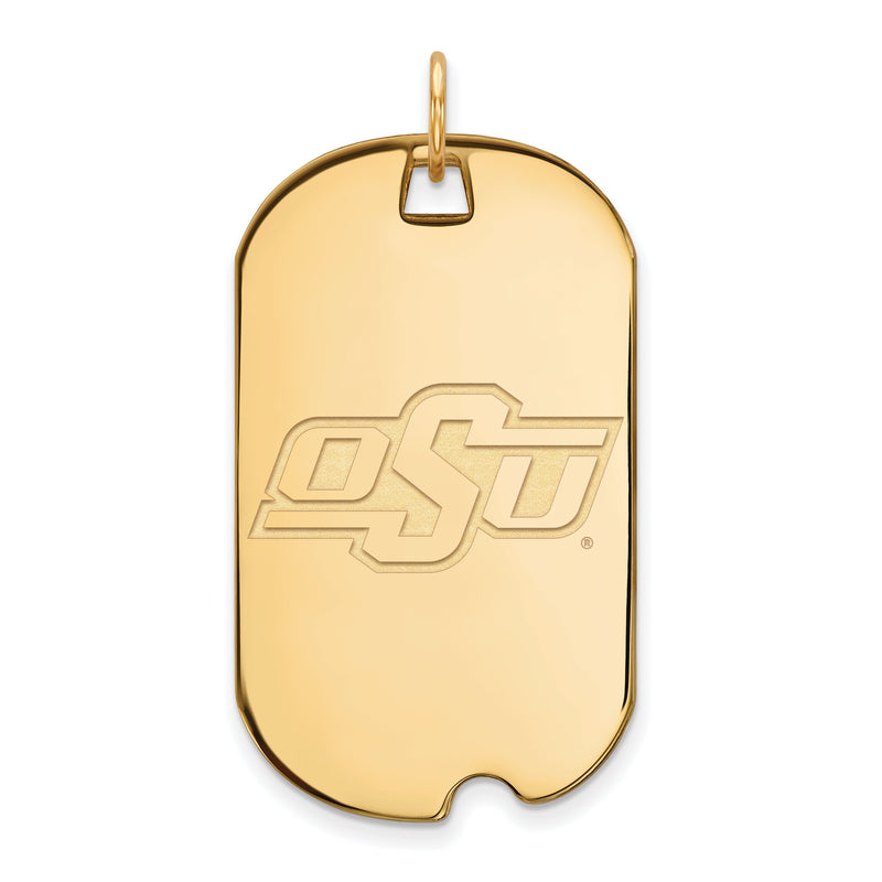 Vergoldet Sterlingsilber Logoart Oklahoma State University O S U Groß Erkennungsmarke Anhänger