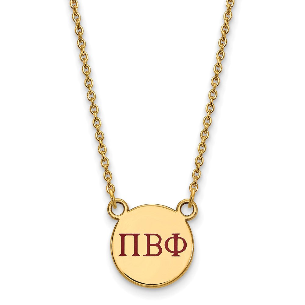 Vergoldet Sterlingsilber Logoart Pi Beta Phi Sorority Greek Buchstaben Klein Farbe Emaille Anhänger 18 Zoll Halskette