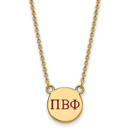 Vergoldet Sterlingsilber Logoart Pi Beta Phi Sorority Greek Buchstaben Klein Farbe Emaille Anhänger 18 Zoll Halskette