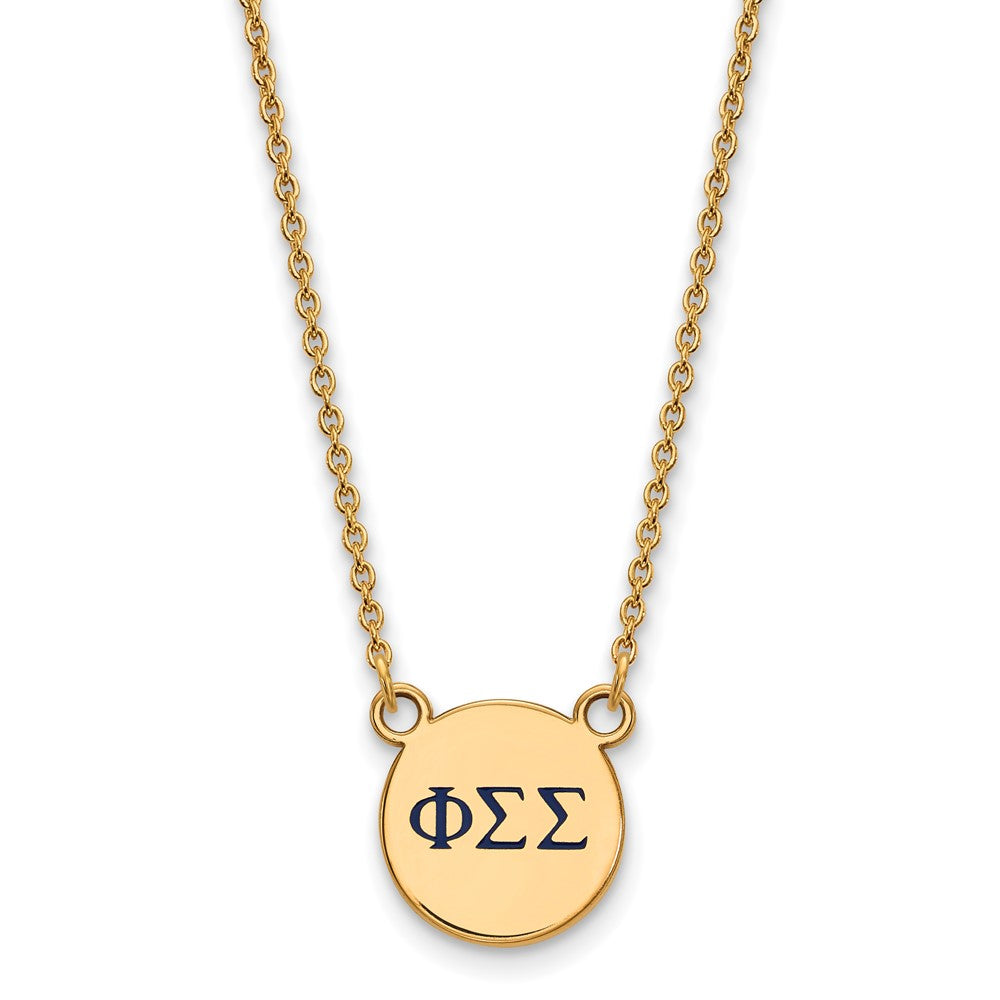 Vergoldet Sterlingsilber Logoart Phi Sigma Sorority Greek Buchstaben Klein Farbe Emaille Anhänger 18 Zoll Halskette