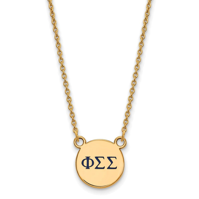 Vergoldet Sterlingsilber Logoart Phi Sigma Sorority Greek Buchstaben Klein Farbe Emaille Anhänger 18 Zoll Halskette