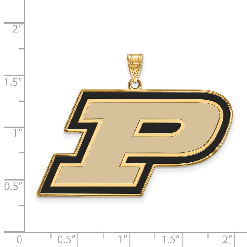 Vergoldet Sterlingsilber Logoart Purdue University Buchstabe P Extra Groß Emailliert Anhänger