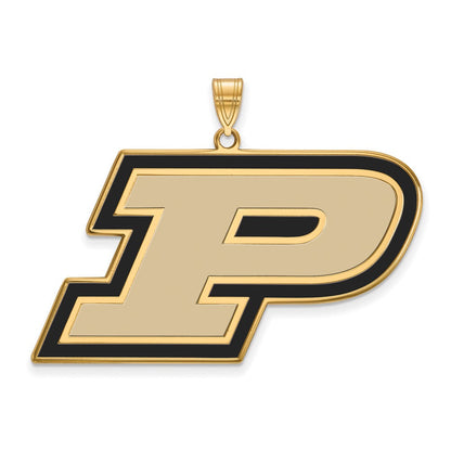 Vergoldet Sterlingsilber Logoart Purdue University Buchstabe P Extra Groß Emailliert Anhänger