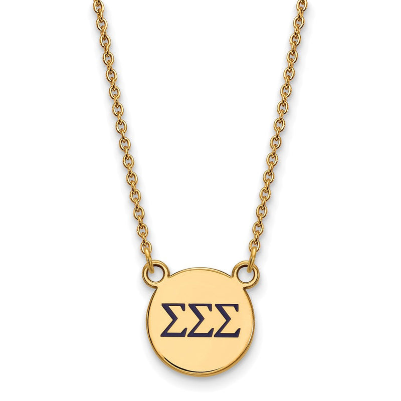 Vergoldet Sterlingsilber Logoart Sigma Sorority Greek Buchstaben Klein Farbe Emaille Anhänger 18 Zoll Halskette