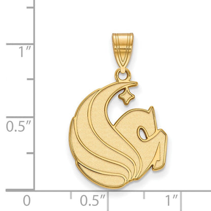 Vergoldet Sterlingsilber Logoart University Of Central Florida Pegasus Groß Anhänger